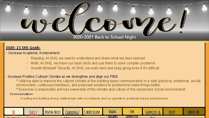2020 - 21 SHS Goals: - Increase Academic Achievement: - Reading: At SHS, we 2020 - 21 SHS Goals: - Increase Academic Achievement: - Reading: At SHS, we