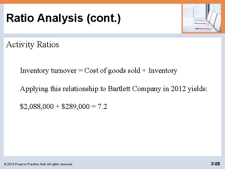 Ratio Analysis (cont. ) Activity Ratios Inventory turnover = Cost of goods sold ÷