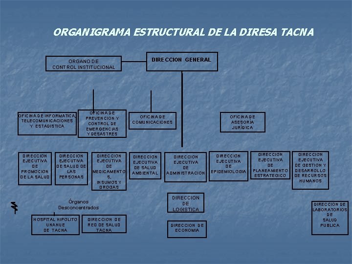 ORGANIGRAMA ESTRUCTURAL DE LA DIRESA TACNA ORGANO DE CONTROL INSTITUCIONAL OFICINA DE INFORMATICA, TELECOMUNICACIONES