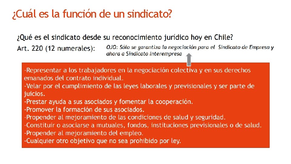 ¿Cuál es la función de un sindicato? 