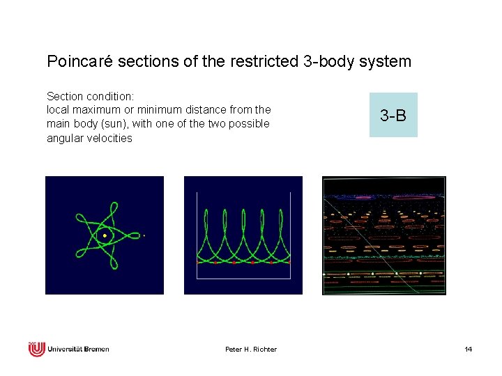 Poincaré sections of the restricted 3 -body system Section condition: local maximum or minimum