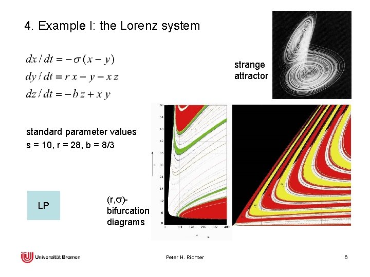 4. Example I: the Lorenz system strange attractor standard parameter values s = 10,