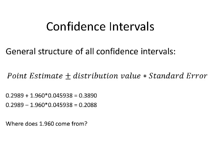 Confidence Intervals 