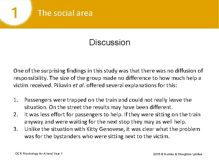 The social area Discussion One of the surprising findings in this study was that