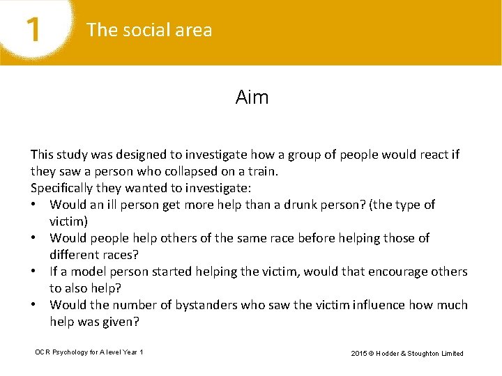 The social area Aim This study was designed to investigate how a group of