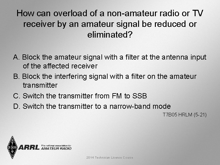 How can overload of a non-amateur radio or TV receiver by an amateur signal