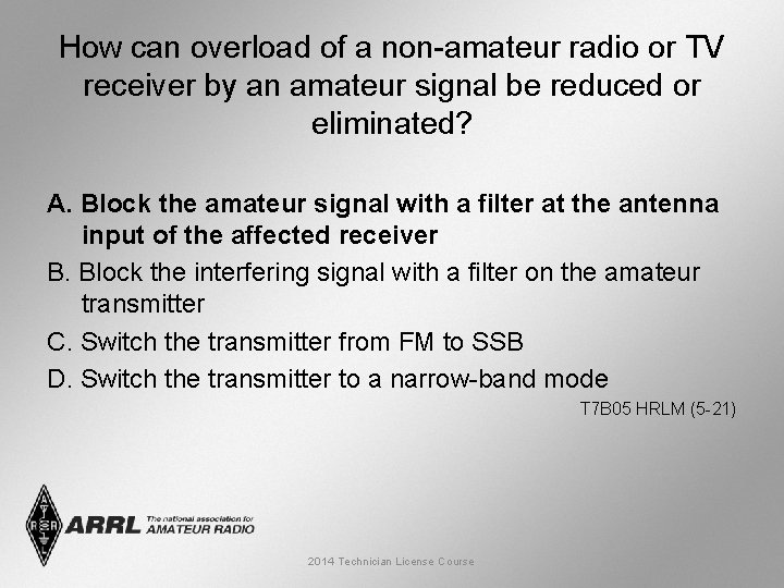 How can overload of a non-amateur radio or TV receiver by an amateur signal