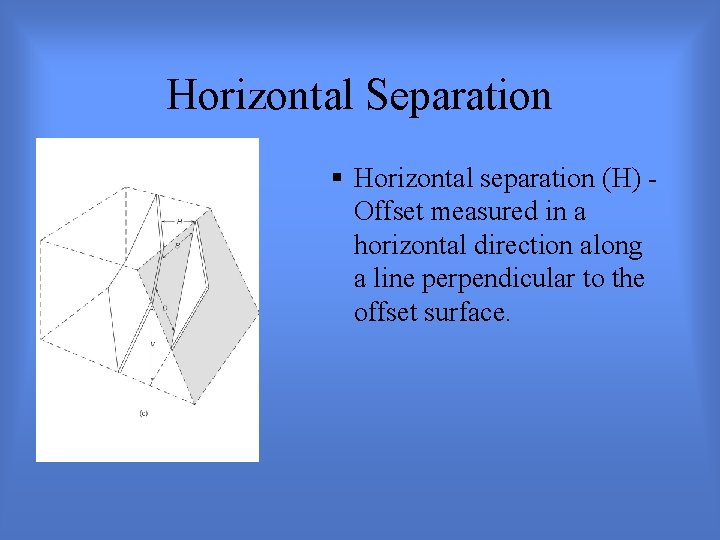 Horizontal Separation § Horizontal separation (H) - Offset measured in a horizontal direction along