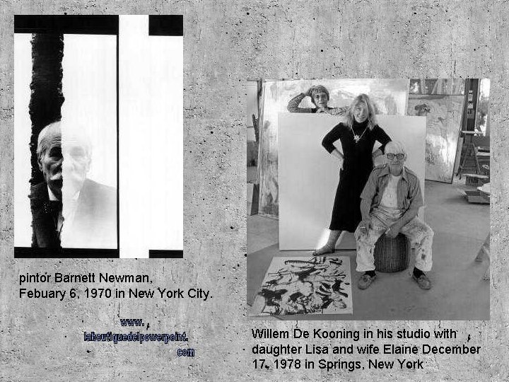 pintor Barnett Newman, Febuary 6, 1970 in New York City. Willem De Kooning in