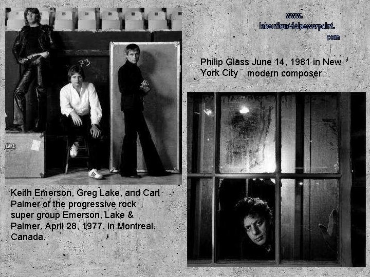 Philip Glass June 14, 1981 in New York City modern composer Keith Emerson, Greg