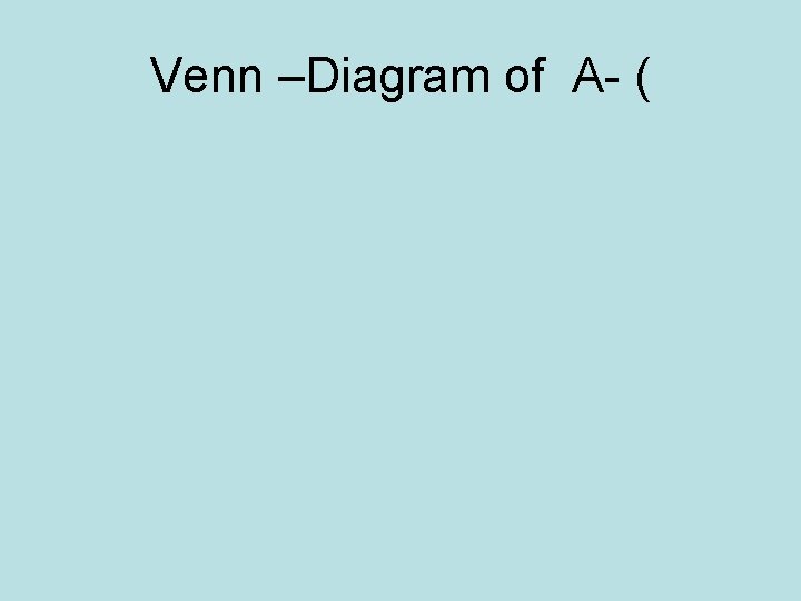 Venn –Diagram of A- ( 