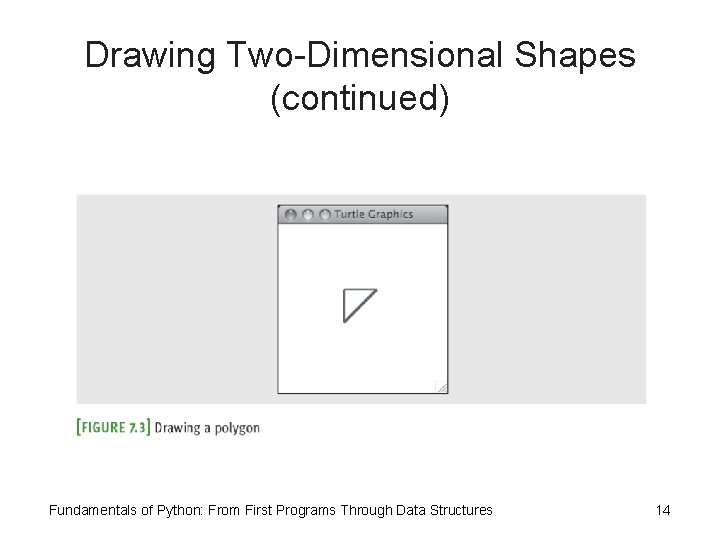 Drawing Two-Dimensional Shapes (continued) Fundamentals of Python: From First Programs Through Data Structures 14