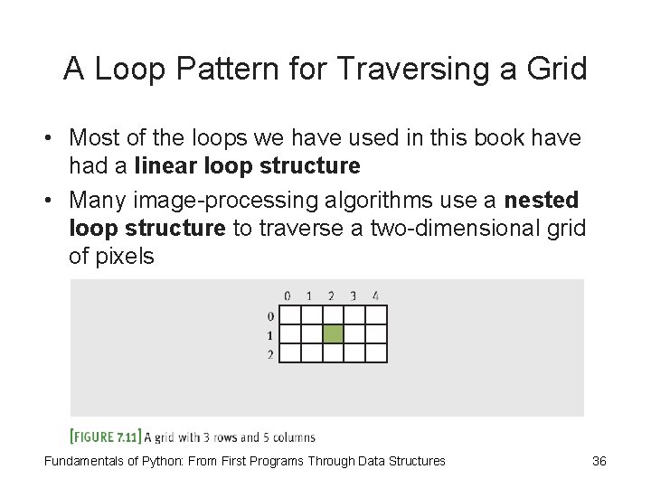 A Loop Pattern for Traversing a Grid • Most of the loops we have