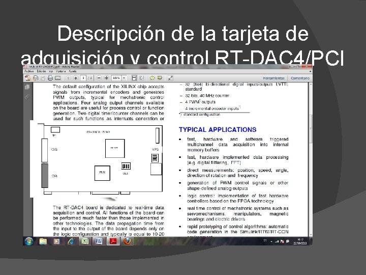 Descripción de la tarjeta de adquisición y control RT-DAC 4/PCI 