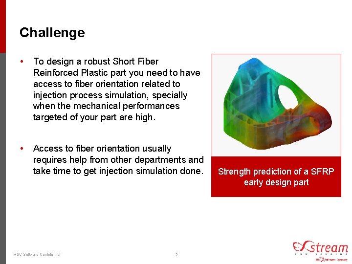 Challenge • To design a robust Short Fiber Reinforced Plastic part you need to