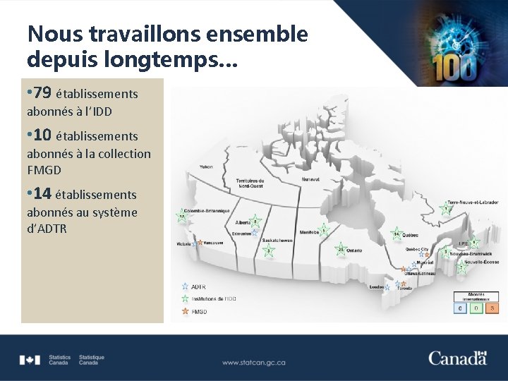 Nous travaillons ensemble depuis longtemps… • 79 établissements abonnés à l’IDD • 10 établissements