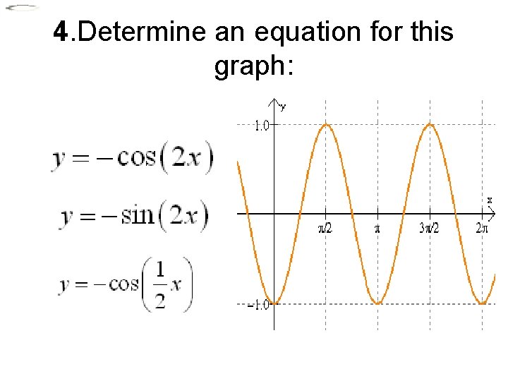 4. Determine an equation for this graph: 