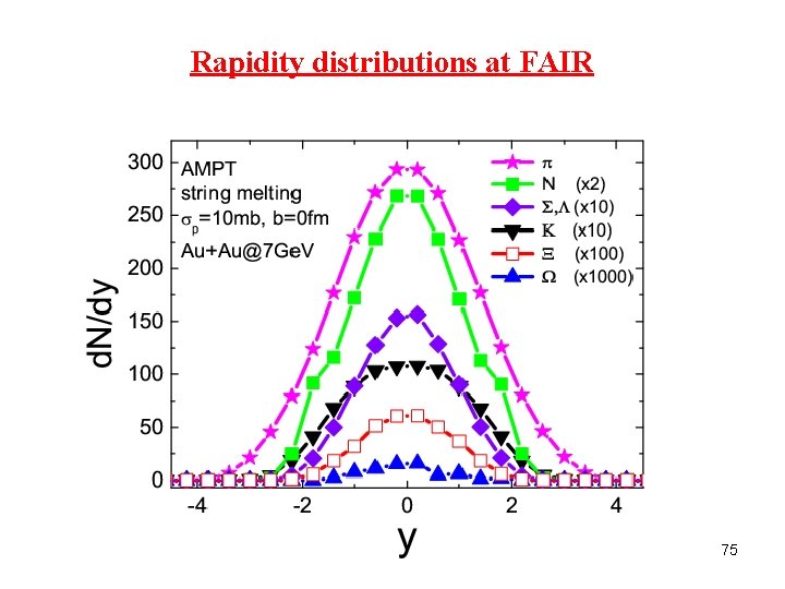 Rapidity distributions at FAIR 75 