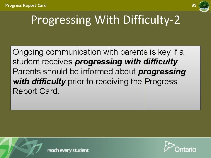 Progress Report Card Progressing With Difficulty-2 Ongoing communication with parents is key if a