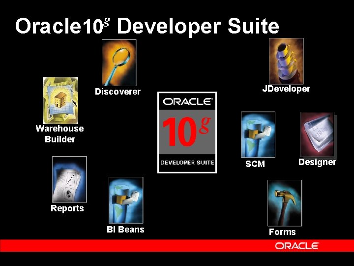 g Oracle 10 Developer Suite Discoverer JDeveloper Warehouse Builder Designer SCM Reports BI Beans g Oracle 10 Developer Suite Discoverer JDeveloper Warehouse Builder Designer SCM Reports BI Beans