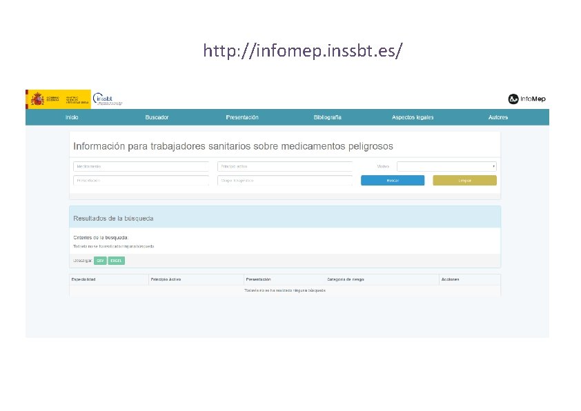 http: //infomep. inssbt. es/ 