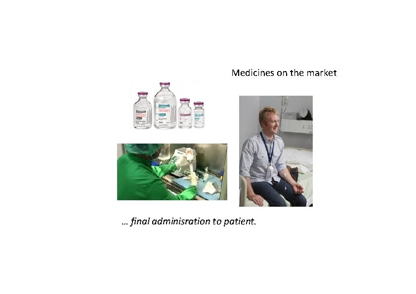 Medicines on the market … final adminisration to patient. 