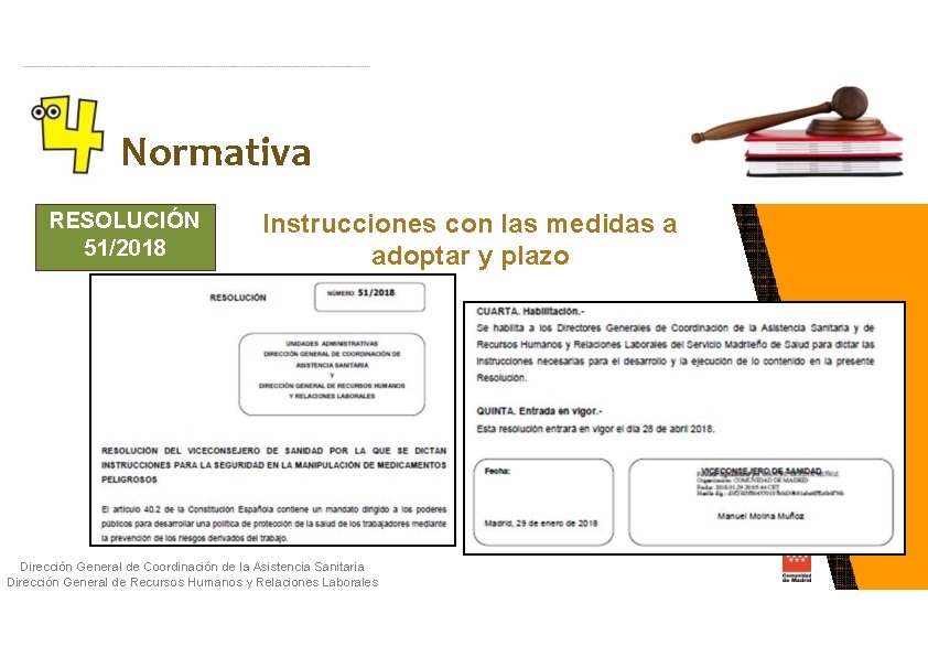 Normativa RESOLUCIÓN 51/2018 Instrucciones con las medidas a adoptar y plazo Dirección General de