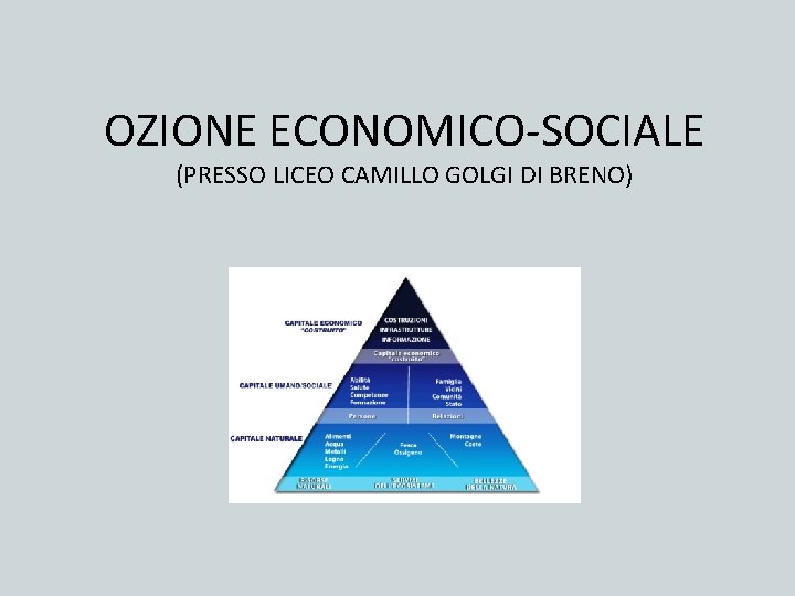 OZIONE ECONOMICO‐SOCIALE (PRESSO LICEO CAMILLO GOLGI DI BRENO) 