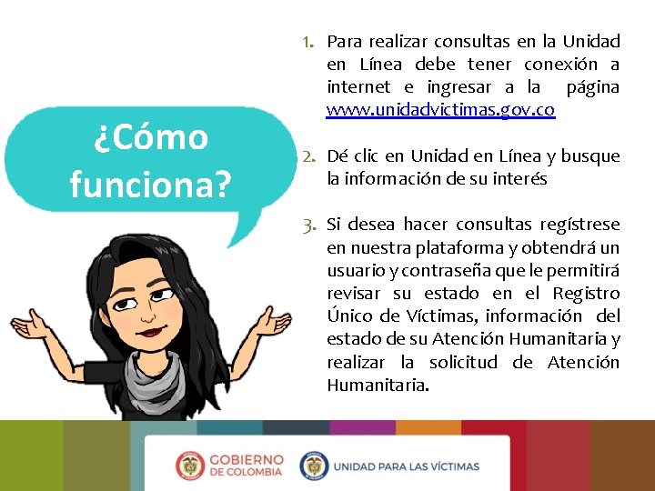 1. Para realizar consultas en la Unidad ¿Cómo funciona? en Línea debe tener conexión 1. Para realizar consultas en la Unidad ¿Cómo funciona? en Línea debe tener conexión