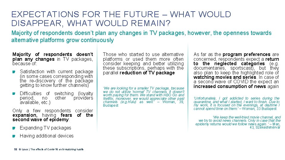 EXPECTATIONS FOR THE FUTURE – WHAT WOULD DISAPPEAR, WHAT WOULD REMAIN? Majority of respondents