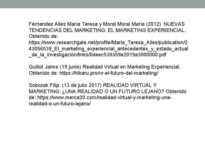 Férnandez Alles María Teresa y Moral María (2012) NUEVAS TENDENCIAS DEL MARKETING: EL MARKETING Férnandez Alles María Teresa y Moral María (2012) NUEVAS TENDENCIAS DEL MARKETING: EL MARKETING