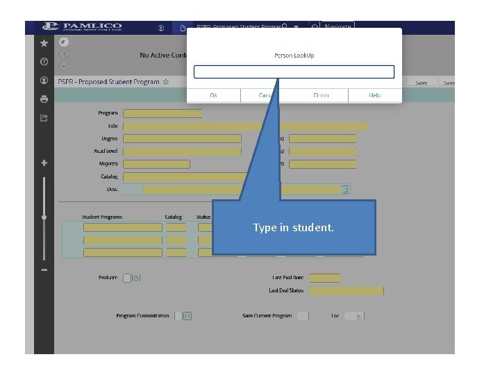 Type in student. Type in student.
