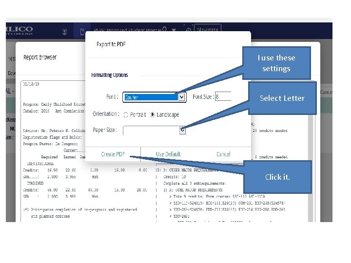 I use these settings Select Letter Click it. I use these settings Select Letter Click it.