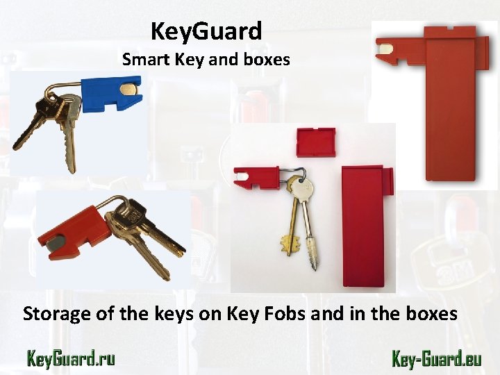 Key. Guard Smart Key and boxes Storage of the keys on Key Fobs and