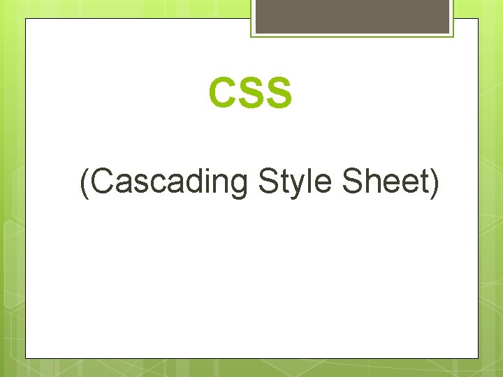 CSS (Cascading Style Sheet) 