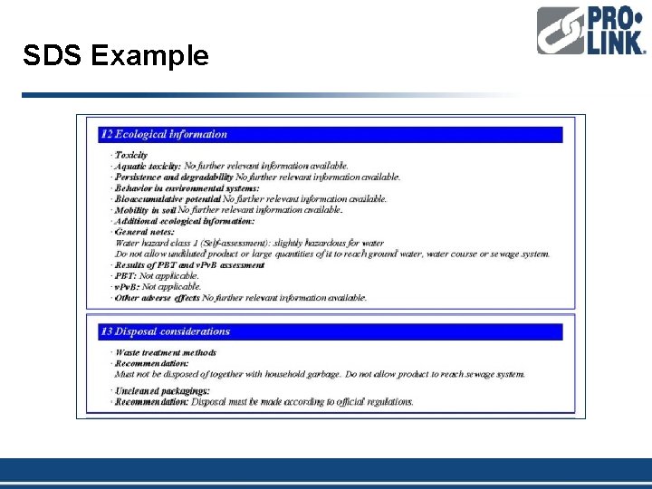 SDS Example 