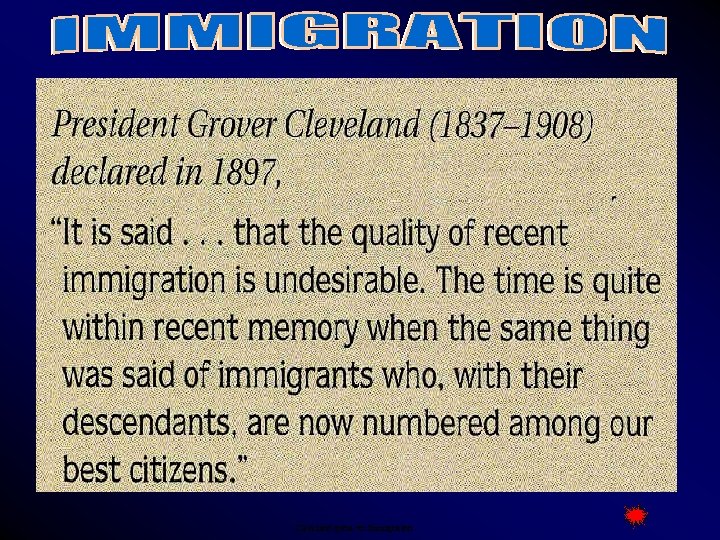 Cleveland quote on Immigration 