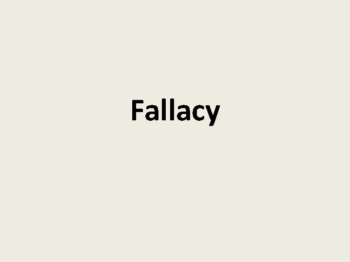 Fallacy 