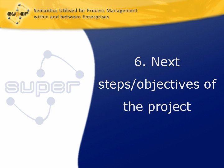 6. Next steps/objectives of the project 