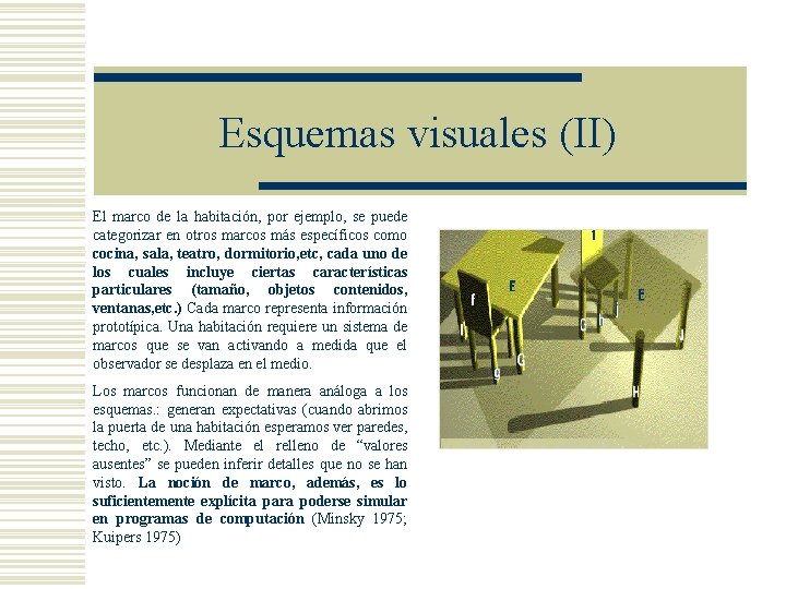 Esquemas visuales (II) El marco de la habitación, por ejemplo, se puede categorizar en Esquemas visuales (II) El marco de la habitación, por ejemplo, se puede categorizar en