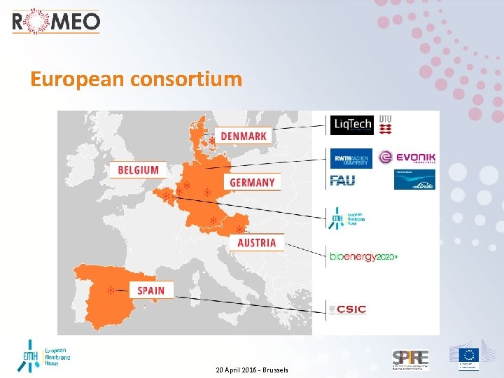 European consortium 20 April 2016 - Brussels 