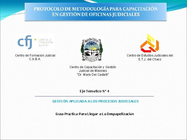 Centro de Formación Judicial C. A. B. A. Centro de Estudios Judiciales del S.