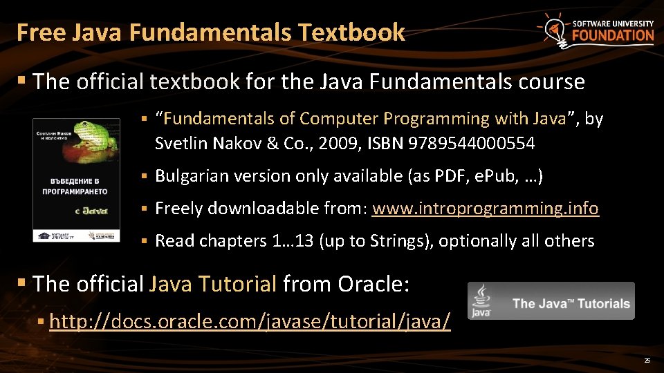 Free Java Fundamentals Textbook § The official textbook for the Java Fundamentals course §