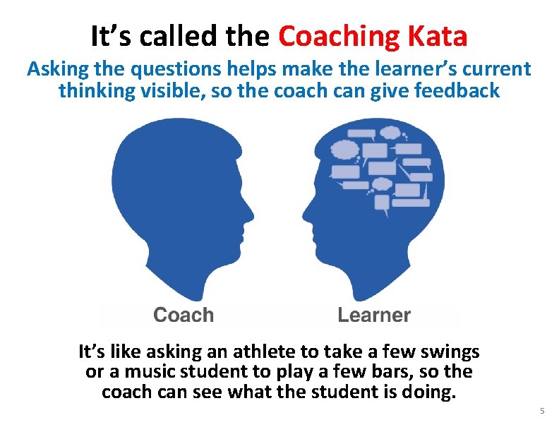 It’s called the Coaching Kata Asking the questions helps make the learner’s current thinking
