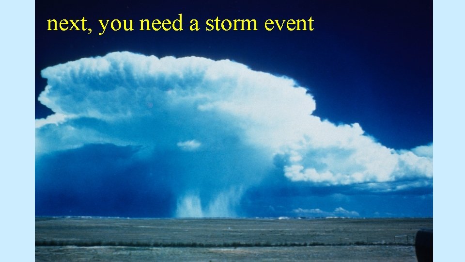 next, you need a storm event next, you need a storm event