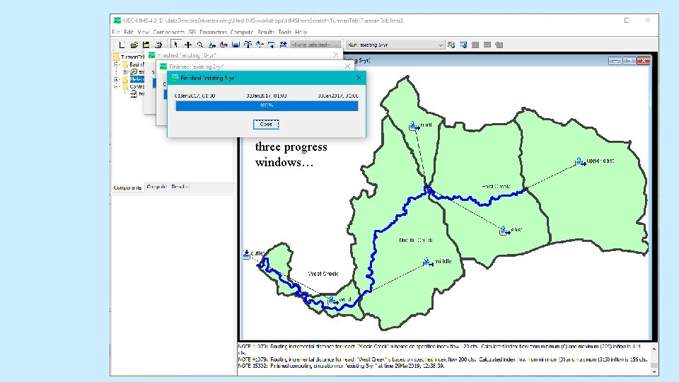 three progress windows… three progress windows…