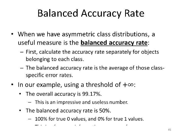 Balanced Accuracy Rate • 45 