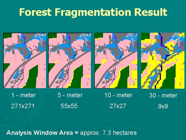 Forest Fragmentation Result 1 - meter 5 - meter 10 - meter 30 -
