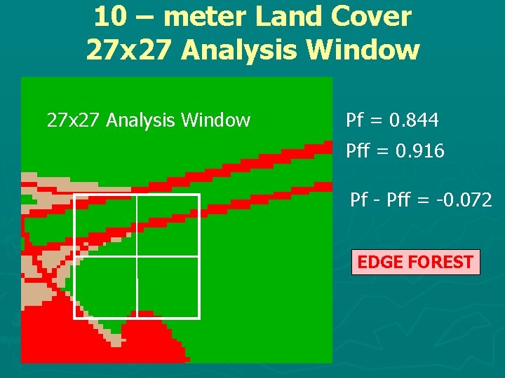 10 – meter Land Cover 27 x 27 Analysis Window Pf = 0. 844