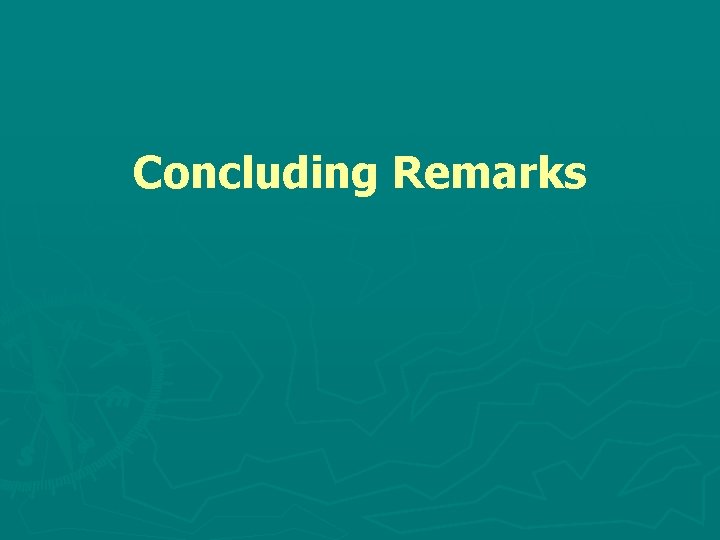 Concluding Remarks 